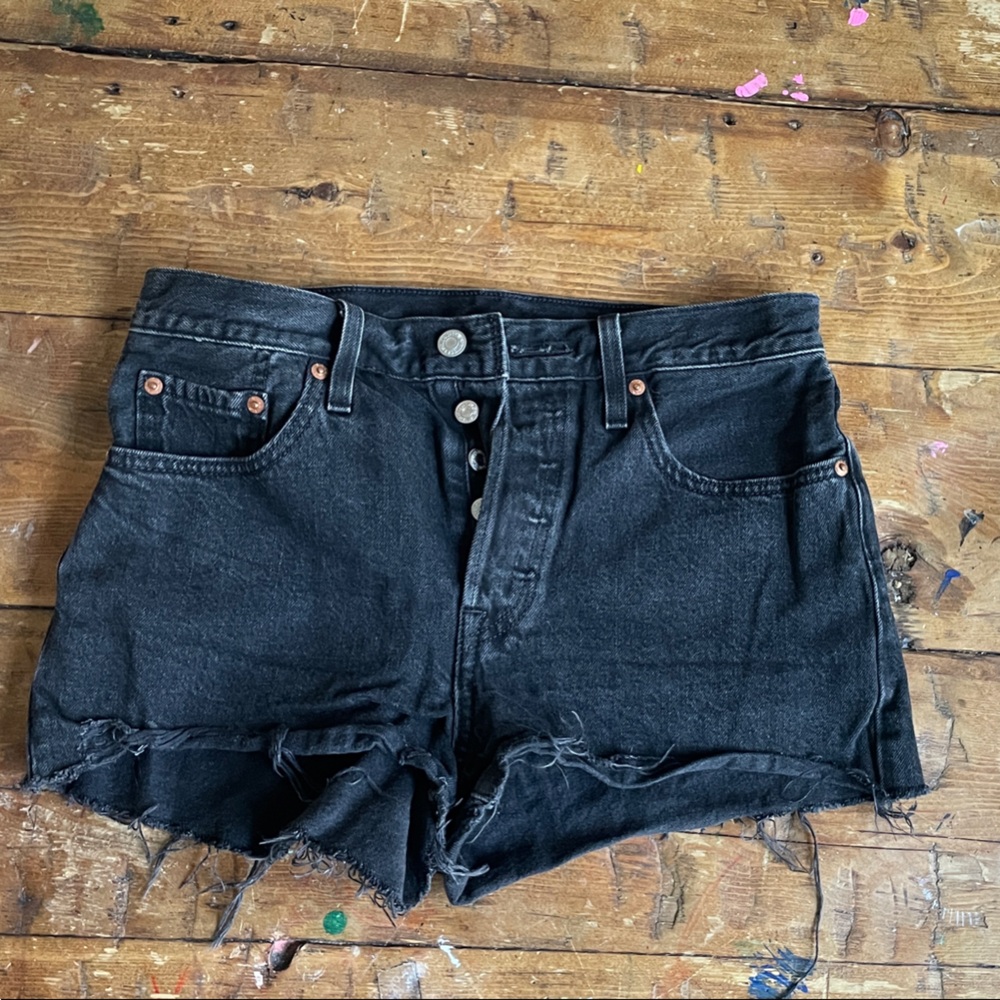 Levi's Black Cutoff Denim Shorts